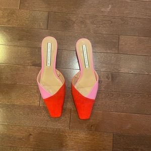 Pink and Red Mules , size 6!